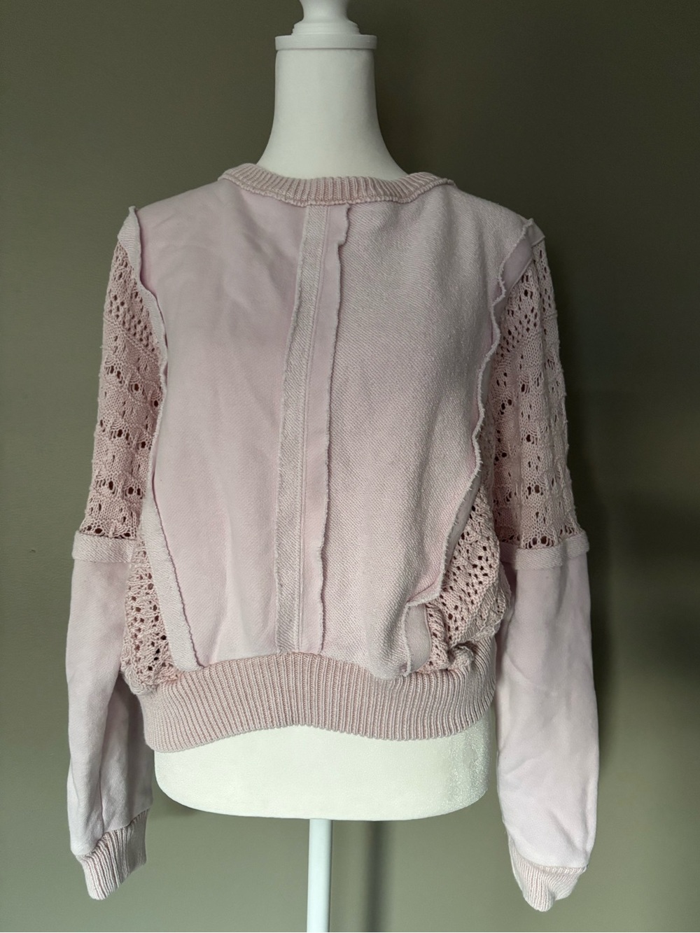 Altar’d State Jenna Crochet Pieced Knit Sweater